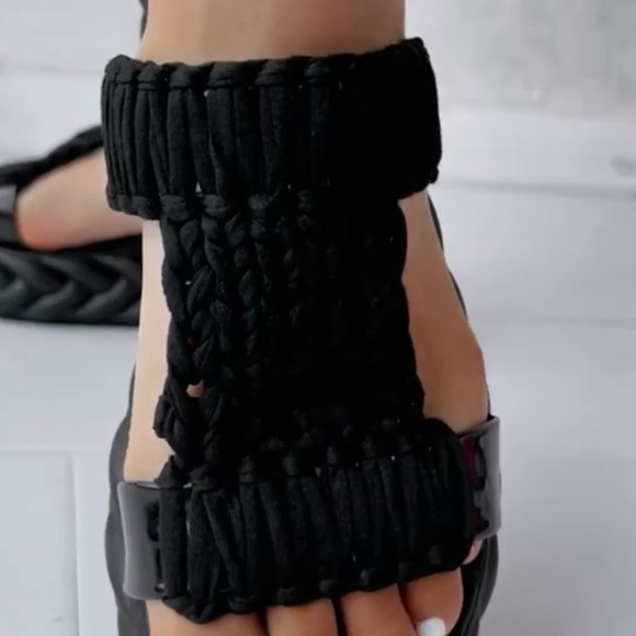 Summer Soft Sole Braided Sandals - Women's Solid Color Platform - Picture 13 of 15